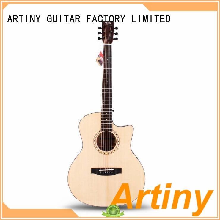 Custom best acoustic guitar artiny black solid top Artiny