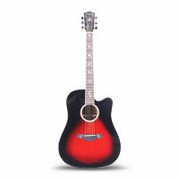 Artiny 41 inch dreadnoughts solid top acoustic guitar with gloss finish black burst color QAG085