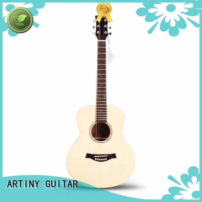 Artiny engrave white acoustic guitar with good price for man