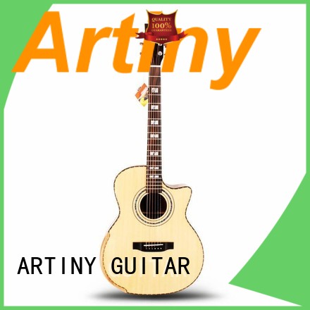 Artiny finish white acoustic guitar directly sale for teenager