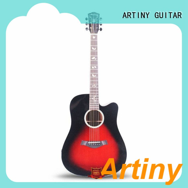 Artiny red left handed acoustic guitar directly sale for man