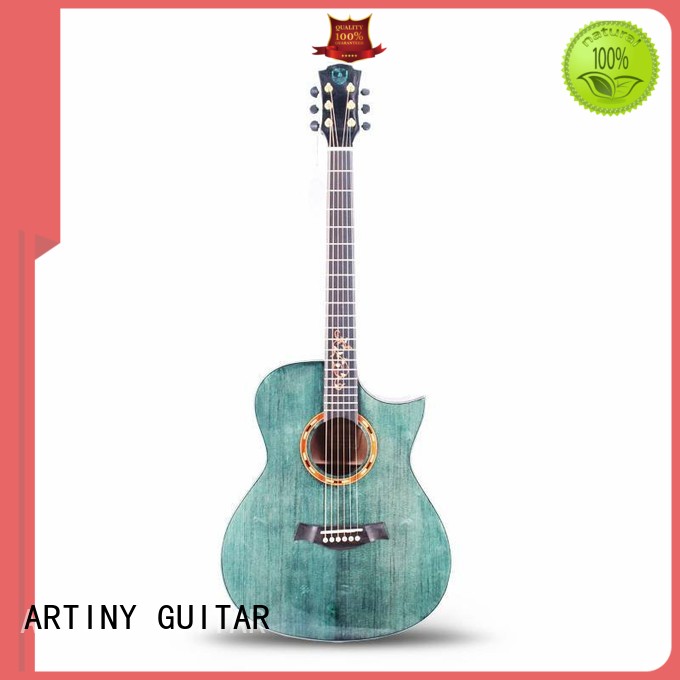 white acoustic guitar customized for teenager
